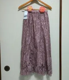 【新品】ミッシュマッシュくすみピンクロング丈スカートM