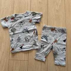 韓国子供服　恐竜柄グレーTシャツ・パンツセット M