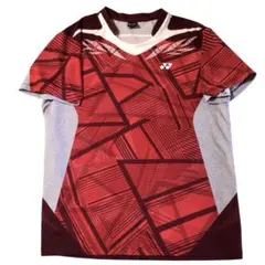 YONEX 総柄 バドミントン ラウンドTシャツ 赤 100 メンズのサムネイル