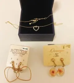 【新品未使用】ネックレス&イヤリング３点セットまとめ売り