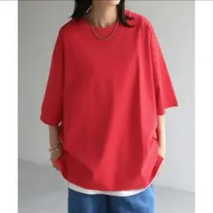 HUG.U ハグユー 接触冷感 Tシャツ レッド Lサイズのサムネイル