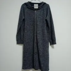 フルジップ フード付き ロングカーディガン
