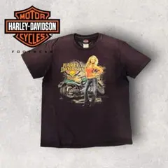 ハーレーダビッドソン Tシャツ 半袖 カットソー 両面プリント セクシー 