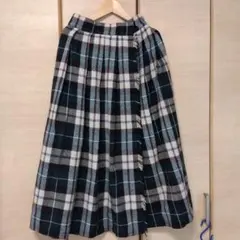 ユナイテッドアローズ　チェックラップスカートS 　 　ウールマキシスカート