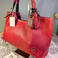 セール中）極美品 定価4万 ペレボルサ プラント ハンドバッグ シボ革 