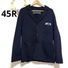 【45R】ウールジャケット 紺 ネイビー バンダナ付属 サイズ3 M相当