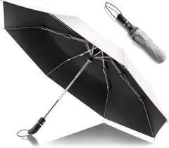 ☘️折りたたみ傘 日傘 ワンタッチ 遮光 メンズ レディース ホワイト