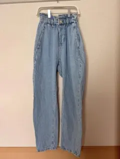 ZARAハイウエスト ギャザー デニムパンツ