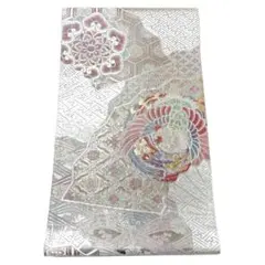 A1745 ●高級 正絹 六通 袋帯 華文 花文