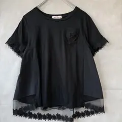 スーパービューティー レースTシャツ チュールカットソー 半袖 フレアのサムネイル