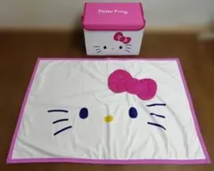 サンリオ ハローキティ　フタ付き収納ボックス　ひざ掛けブランケット　2点セット