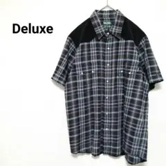 y2k Deluxe　ウエスタンチェック　半袖シャツ　黒のサムネイル