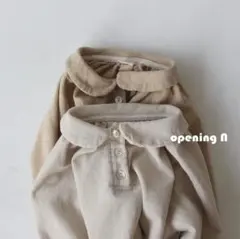 コーデュロイブラウス　opening n　春秋冬 丸襟 ぽわん袖 シャツ 韓国