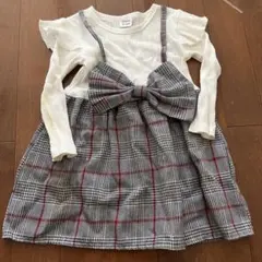 PatPat チェック柄ワンピース 12-18M 長袖
