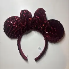 ディズニー ミニー 赤 スパンコール カチューシャ