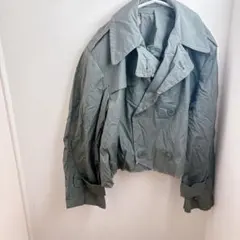 ジャケット【40S】カーキ ダブルブレスト アウター おしゃれ 丈短め 古着