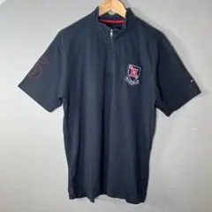 【TOMMY HILFIGER】(XL)黒 ハーフジップ半袖 ビッグサイズ
