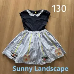 Sunnyランドスケープ　130 半袖ワンピース ストライプ 女の子のサムネイル