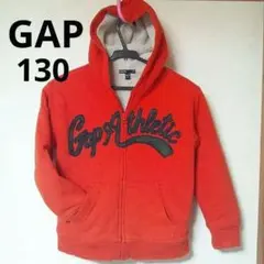 GAP 130 パーカー フード付き アウター ジャケット 裏起毛 オレンジ