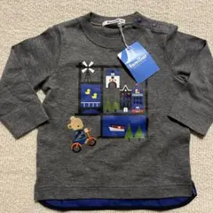 【新品】familiar ロンT 80cm グレー イラスト Tシャツ　長袖