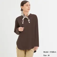 【GU/ジーユー】未使用タグ付☆ロングスリーブT[長袖](L)(ダークブラウン)