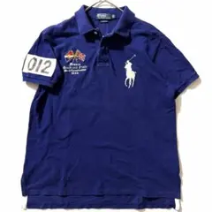 XL✨ポロバイラルフローレン FRANCE ビッグポニー フラッグ刺繍 ブルー