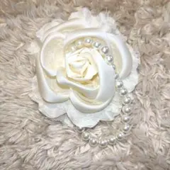 コサージュ ブローチ パール付き 卒業式 入学式 セレモニー アイボリー 白