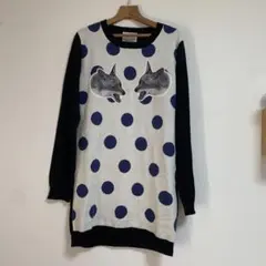 bortsprungt. ボシュプルメット きつね　ニット　ワンピース