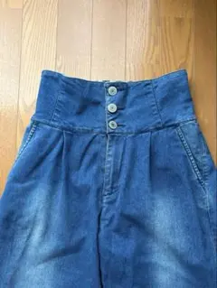 【美品✨】ハイウエストデニム ワイドパンツ レディース