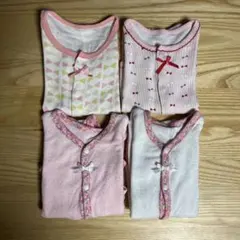 ベビー　長袖　肌着　ロンパース　4着セット　サイズ60, 70