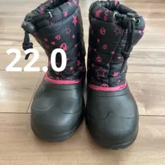 IGNIO 子ども用スノーブーツ 黒/ピンク　22センチ