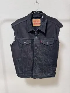 古着屋Levi's ブラック デニムベスト Lサイズ