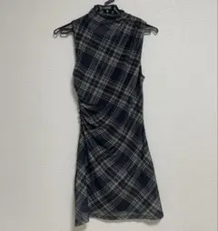 【完売品】SHEIN チェック柄ミニドレス/ブラック/Mサイズ