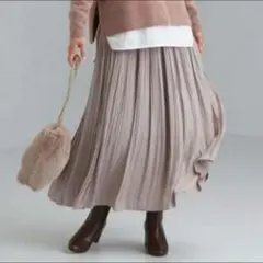 プリーツスカート ベージュ UNITED ARROWS ロングスカート