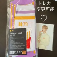 【期間限定SALE】BTS マクドナルド　ロゴストライプソックス
