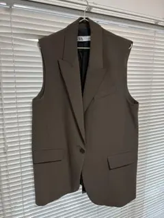 ZARA ブラウン ノースリーブジャケット L