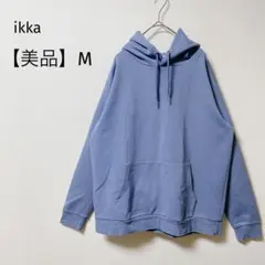 【美品】イッカ　オーバーサイズパーカー　長袖　ビッグシルエット　ライトブルー　Mのサムネイル