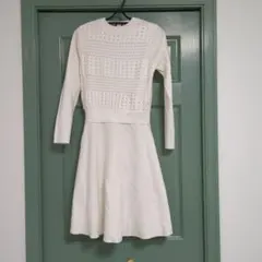 PROPORTION エクリュカラー ひざ丈ミニワンピース