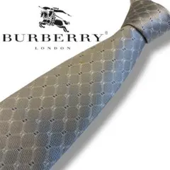 BURBERRY LONDON ネクタイ シルバー系 総柄 ドット柄 ビジネス