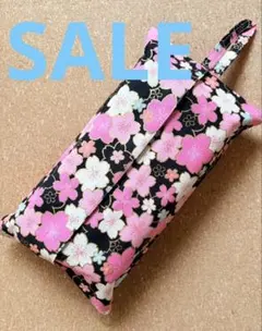 和風桜柄　ボックスティッシュケース