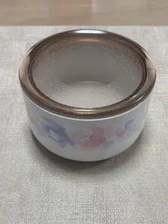 花柄陶器食品保存容器 蓋付き