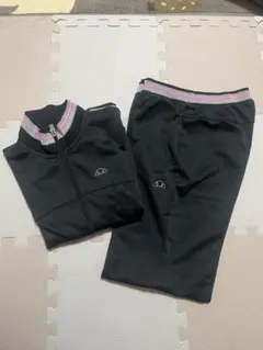 ellesse スポーツ ジャージ上下セット ブラック