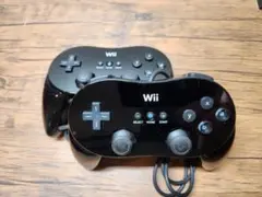 Wiiクラシックコントローラー　PRO 2個セット　任天堂　WiiU【黒】①