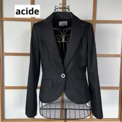 美品　アシッド　レディース　テーラード　ジャケット　アウター　濃紺系　L