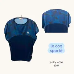 ルコックスポルティフ　スポーツ　テニス　カットソー　トップス　半袖　幾何学模様