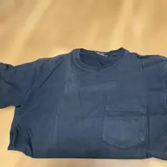 古着★ポケット付き クルーネックTシャツ ネイビー