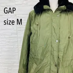 GAP ギャップ　カーキ　レディース　モッズコート　ジャケット　ファー付　M