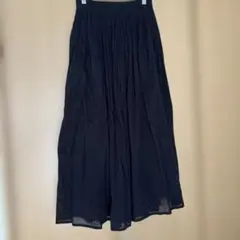 Samansa Mos2 blueブラックフレアロングスカート
