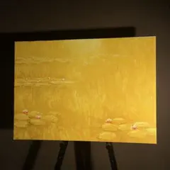 7万円にて購入】手書き油絵クロード・モネ 睡蓮の池 黄金色 ※手渡し