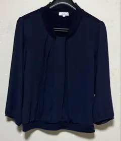 青山 レディース長袖ボウタイ風ブラウス 通勤コーデ